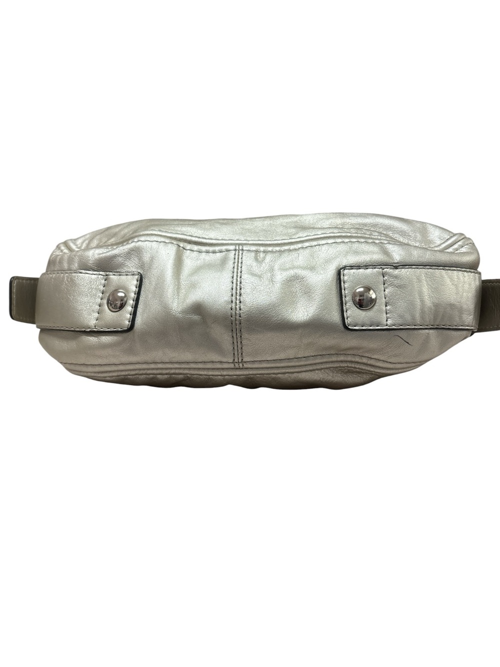 Y2K Coach Metallic Silver Leather Zoe Hobo Bag - Picture 10 of 13